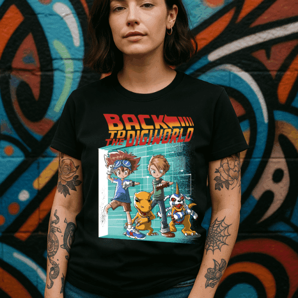 Back To the Digiworld - Camiseta de Digimon. Parodia Regreso al futuro | Cat Beleren