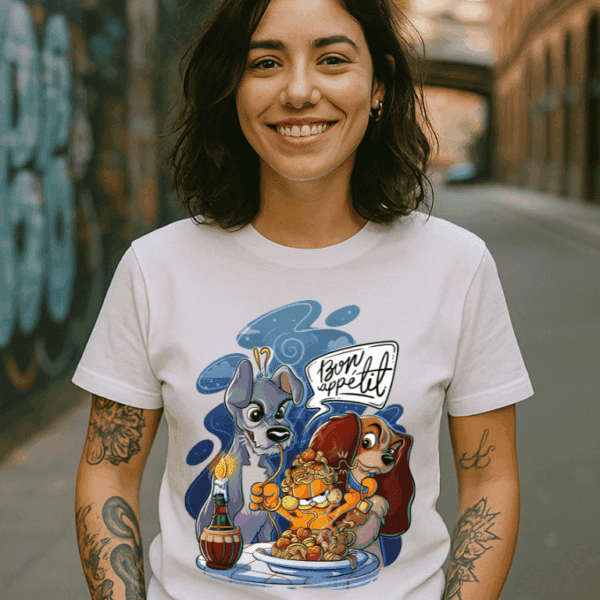 Bon Appétit - Camiseta de la Dama y el Vagabundo Divertida