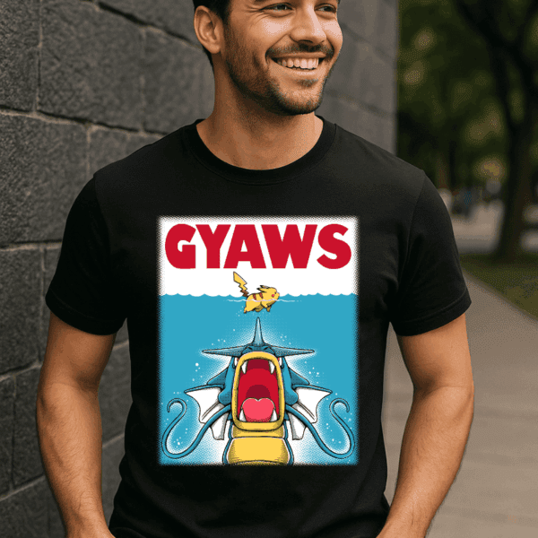 Gyaws - Camiseta Friki Pokemon. Parodia Tiburón | Cat Beleren
