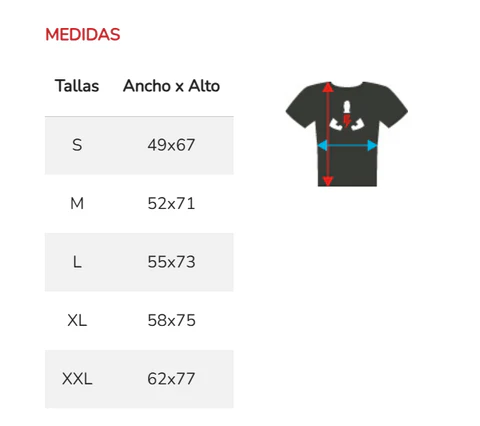 Medidas camiseta