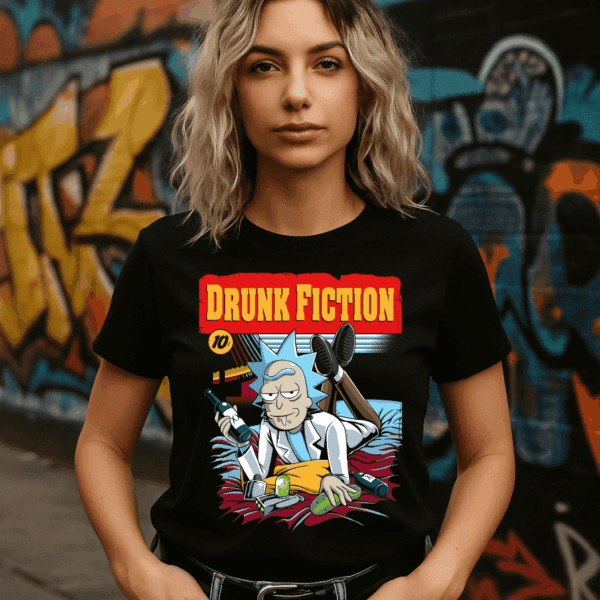 Drunk Fiction - Camiseta de Rick y Morty Divertida