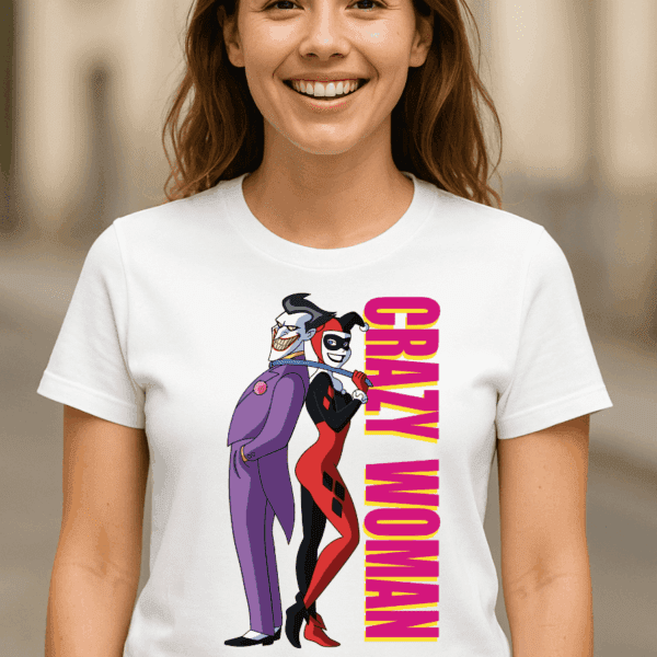 Crazy Woman - Camiseta Friki Joker y Harley Quinn. Parodia Pretty Woman | Cat Beleren