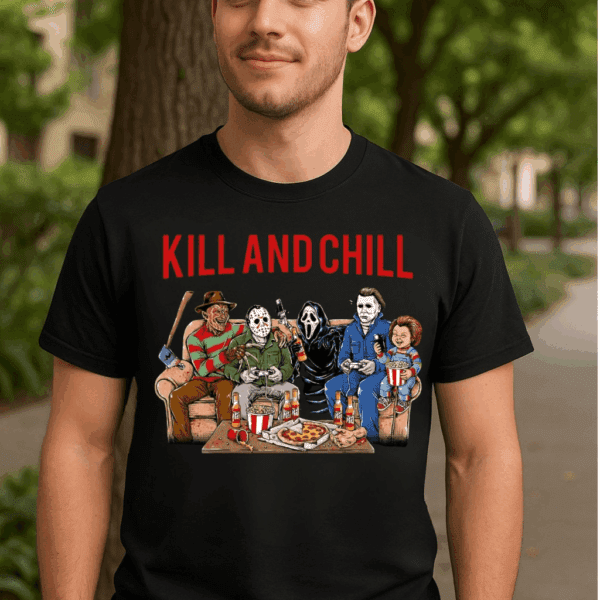 Camiseta Terror Friki - Kill and Chill | Cat Beleren