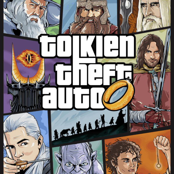 POSTER A3 — TOLKIEN THEFT AUTO - Edición Camiverso