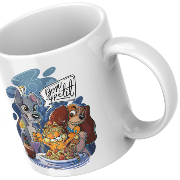 Taza Bon appetit | Parodia Dama y Vagabundo | Cat Beleren