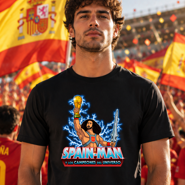 Camiseta Spain-Man y los Campeones del Universo · Parodia He-Man España Mundial | Cat Beleren