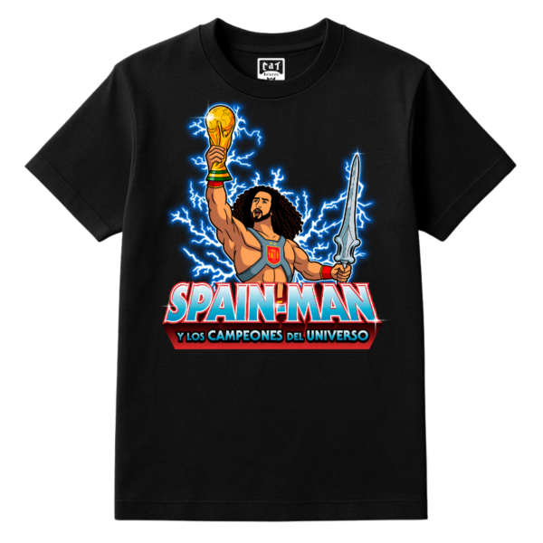 Camiseta niño Spain-Man y los Campeones del Universo · Parodia He-Man España Mundial | Cat Beleren