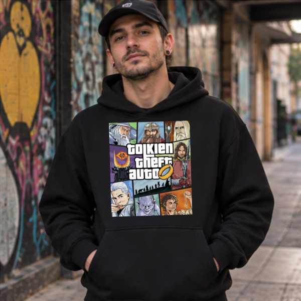 Sudadera Tolkien Theft Auto Cat Beleren con capucha