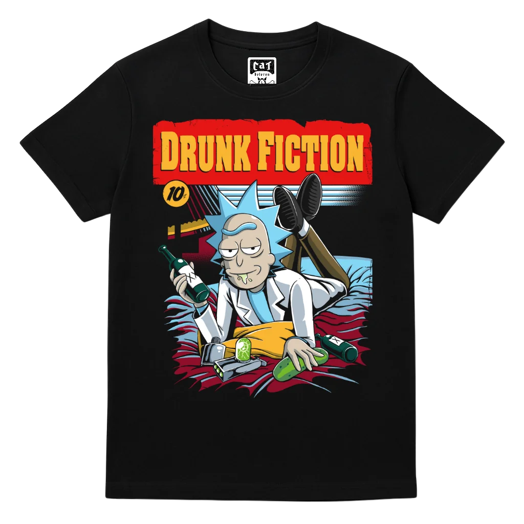 Drunk Fiction - Camiseta de Rick y Morty Divertida - Imagen 2