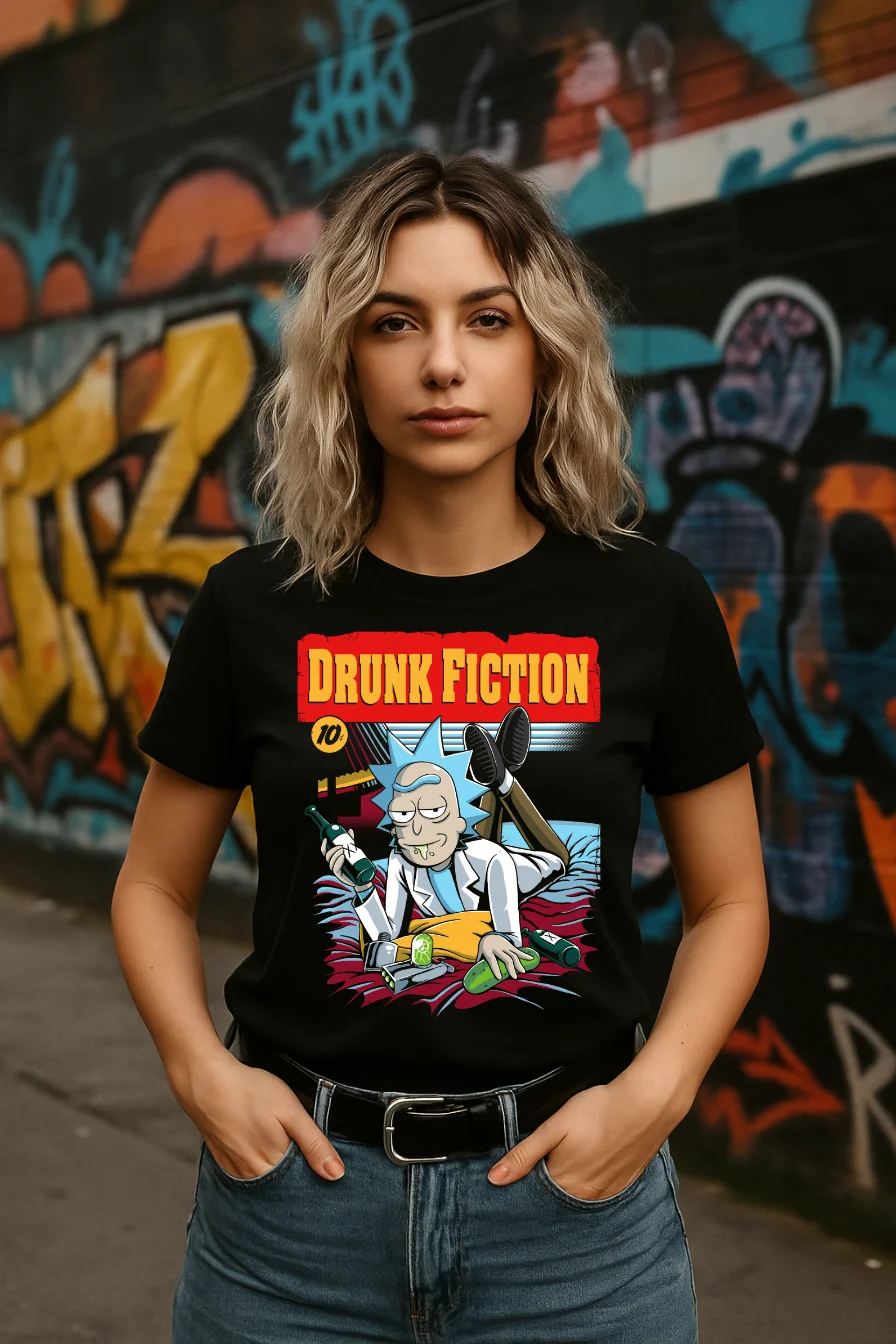 Drunk Fiction - Camiseta de Rick y Morty Divertida